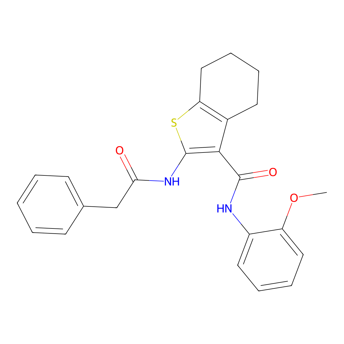 N-(2-methoxyphenyl)-2-[(phenylacetyl)amino]-4,5,6,7-tetrahydro-1-benzothiophene-3-carboxamide molecular structure, CAS 312948-84-8