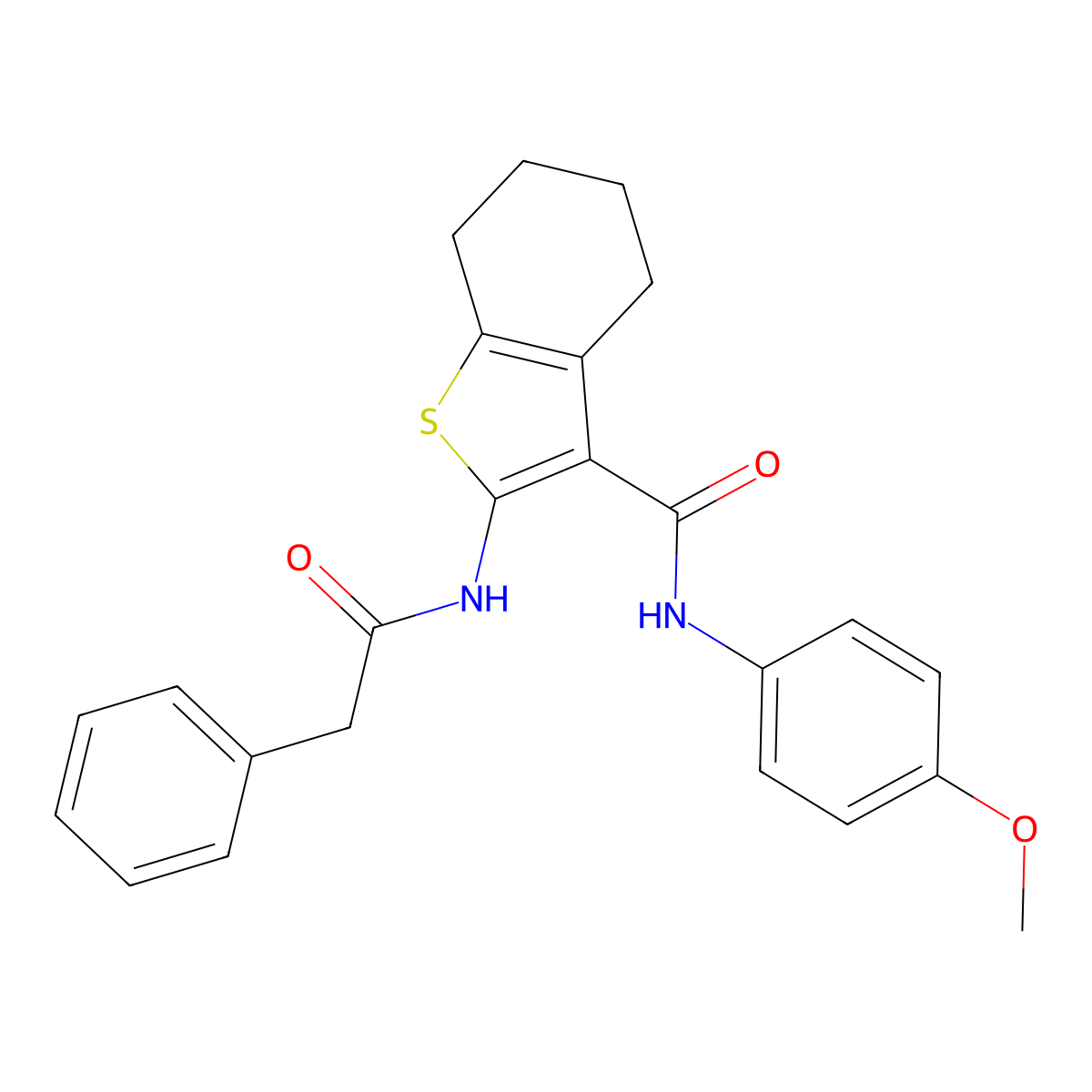 N-(4-methoxyphenyl)-2-[(phenylacetyl)amino]-4,5,6,7-tetrahydro-1-benzothiophene-3-carboxamide molecular structure, CAS 312948-85-9