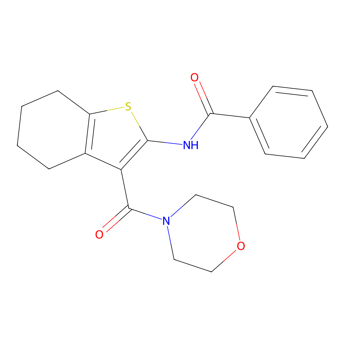 N-[3-(morpholine-4-carbonyl)-4,5,6,7-tetrahydro-1-benzothiophen-2-yl]benzamide molecular structure, CAS 312948-88-2