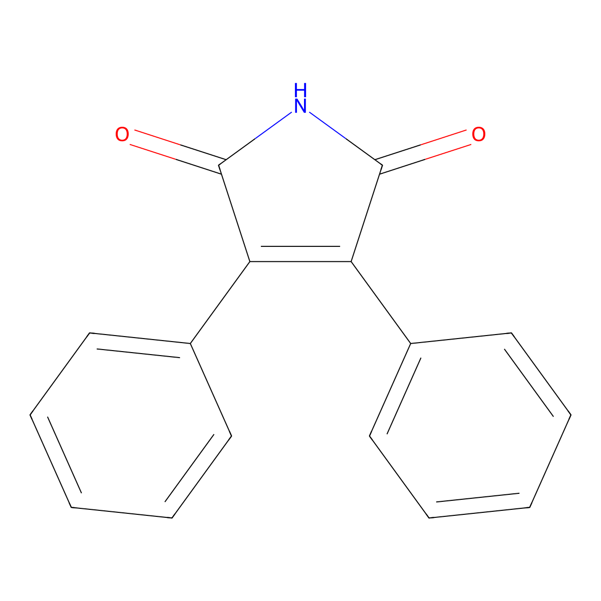 1H-Pyrrole-2,5-dione, 3,4-diphenyl- molecular structure, CAS 31295-36-0