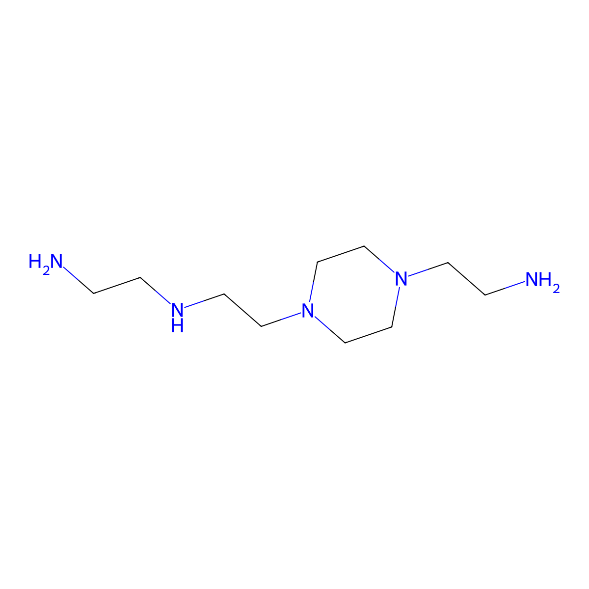 N-(2-aminoethyl)piperazine-1,4-diethylamine molecular structure, CAS 31295-54-2