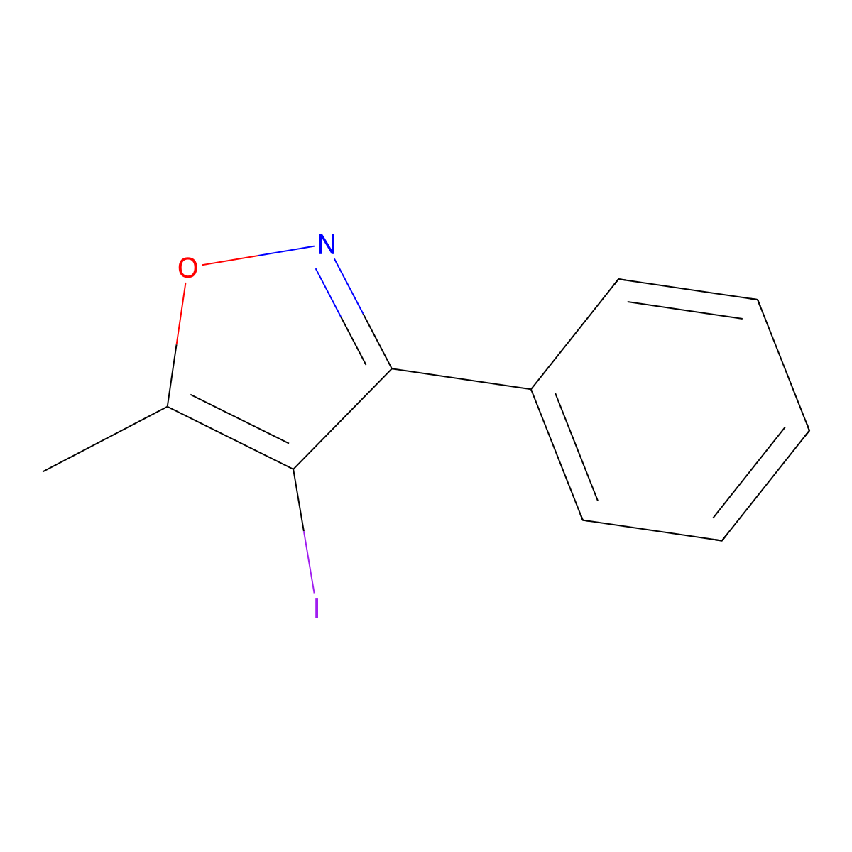 4-Iodo-5-methyl-3-phenylisoxazole molecular structure, CAS 31295-66-6