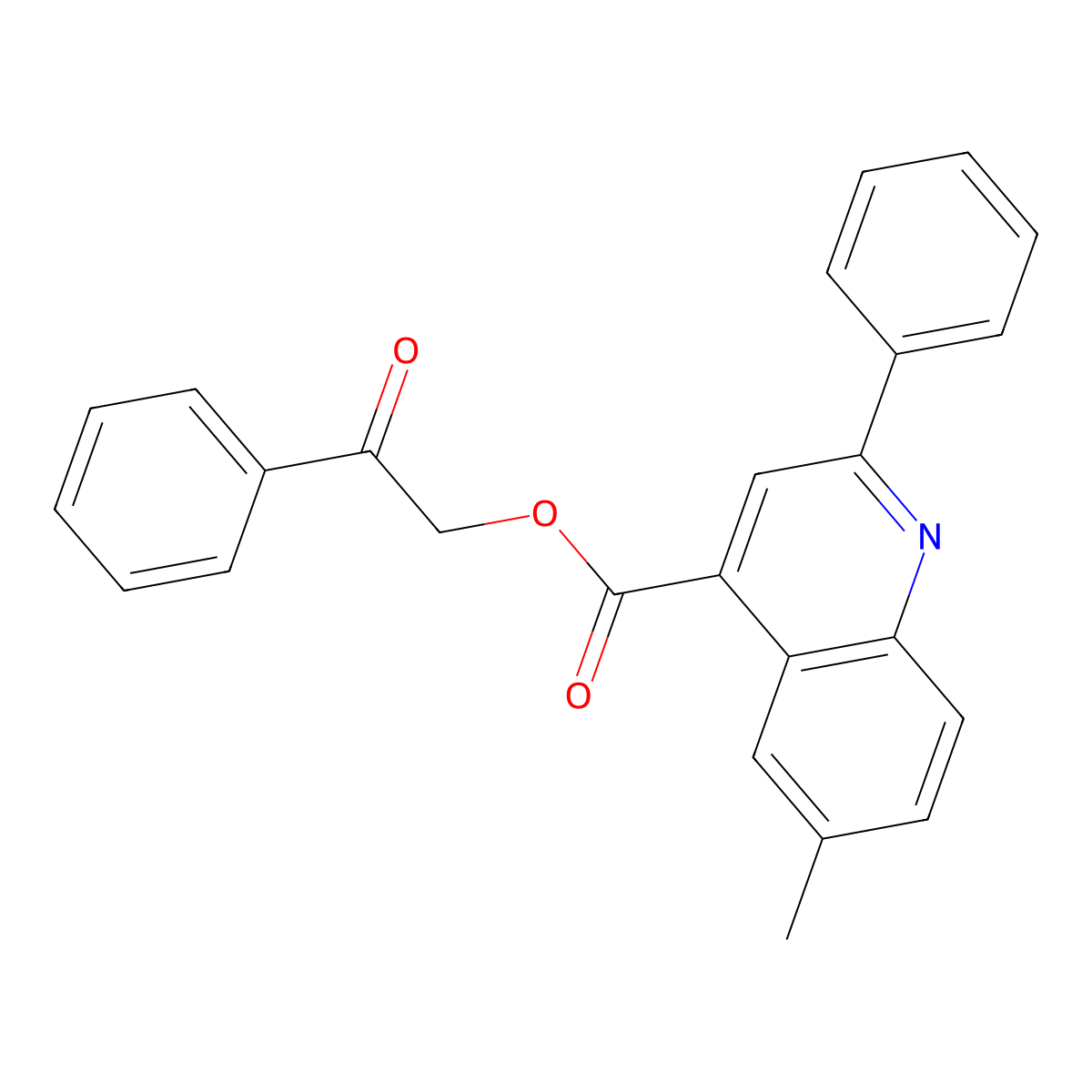 2-Oxo-2-phenylethyl 6-methyl-2-phenylquinoline-4-carboxylate molecular structure, CAS 312951-70-5