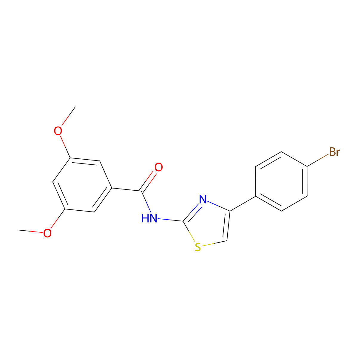N-[4-(4-bromophenyl)-1,3-thiazol-2-yl]-3,5-dimethoxybenzamide molecular structure, CAS 312951-99-8