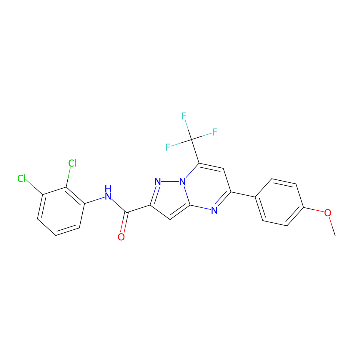 N-(2,3-dichlorophenyl)-5-(4-methoxyphenyl)-7-(trifluoromethyl)pyrazolo[1,5-a]pyrimidine-2-carboxamide molecular structure, CAS 312952-22-0
