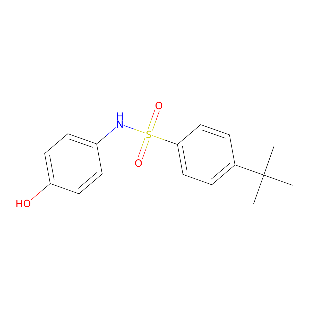 4-tert-butyl-N-(4-hydroxyphenyl)benzenesulfonamide molecular structure, CAS 312953-50-7