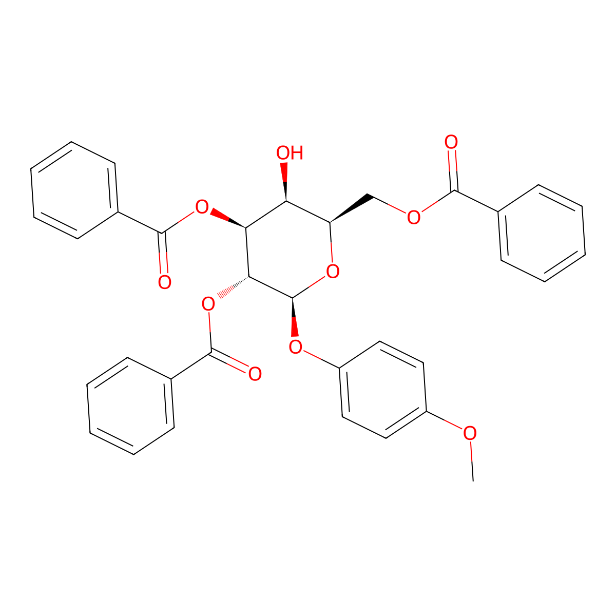 4-Methoxyphenyl 2,3,6-tri-o-benzoyl-beta-d-galactopyranoside molecular structure, CAS 312957-72-5