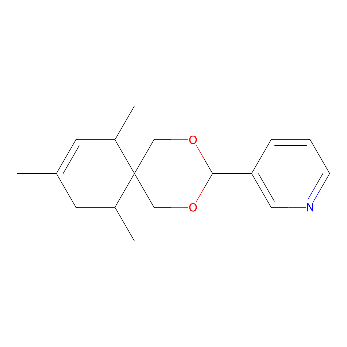 3-(7,9,11-Trimethyl-2,4-dioxaspiro[5.5]undec-9-en-3-yl)pyridine molecular structure, CAS 312964-74-2
