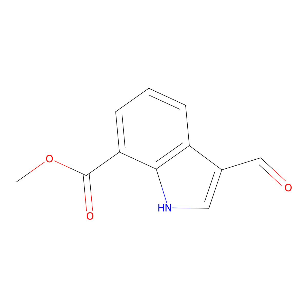 Methyl 3-formyl-1H-indole-7-carboxylate molecular structure, CAS 312973-24-3