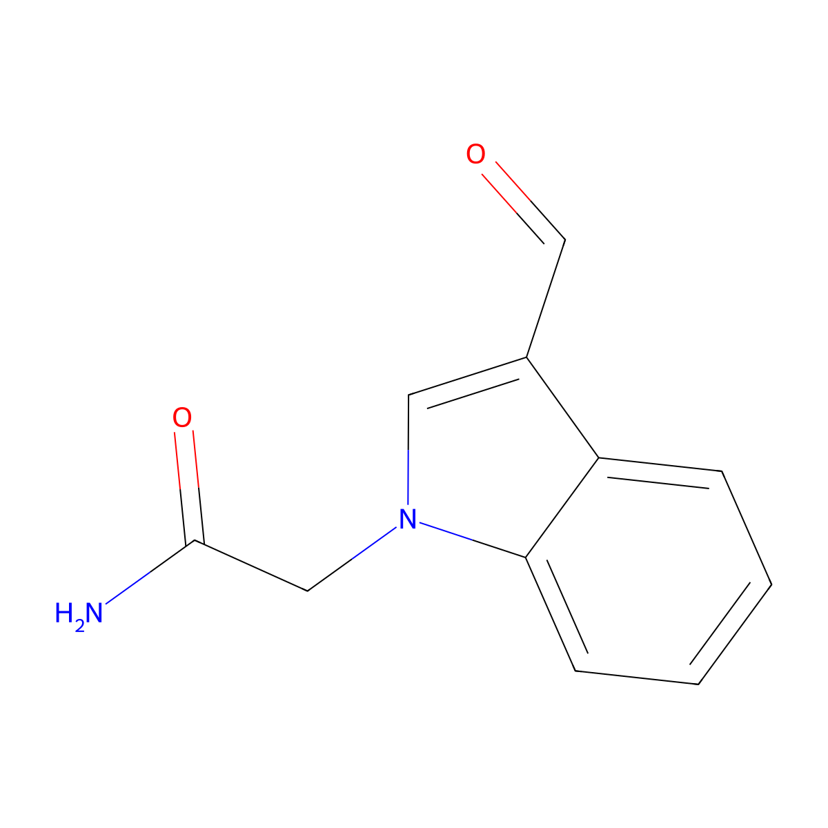 2-(3-formyl-1H-indol-1-yl)acetamide molecular structure, CAS 312973-43-6