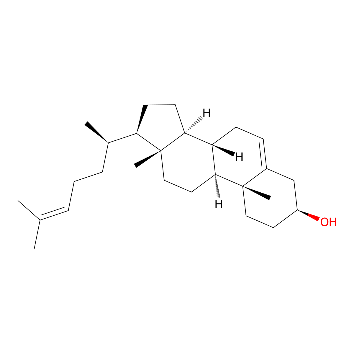 Desmosterol molecular structure, CAS 313-04-2