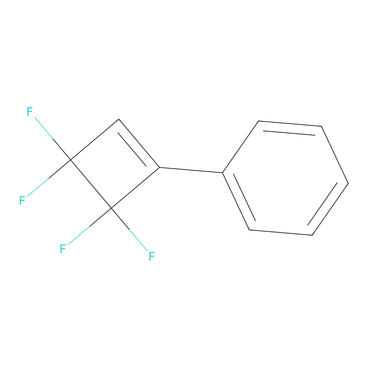 (3,3,4,4-Tetrafluoro-cyclobut-1-enyl)-benzene molecular structure, CAS 313-28-0