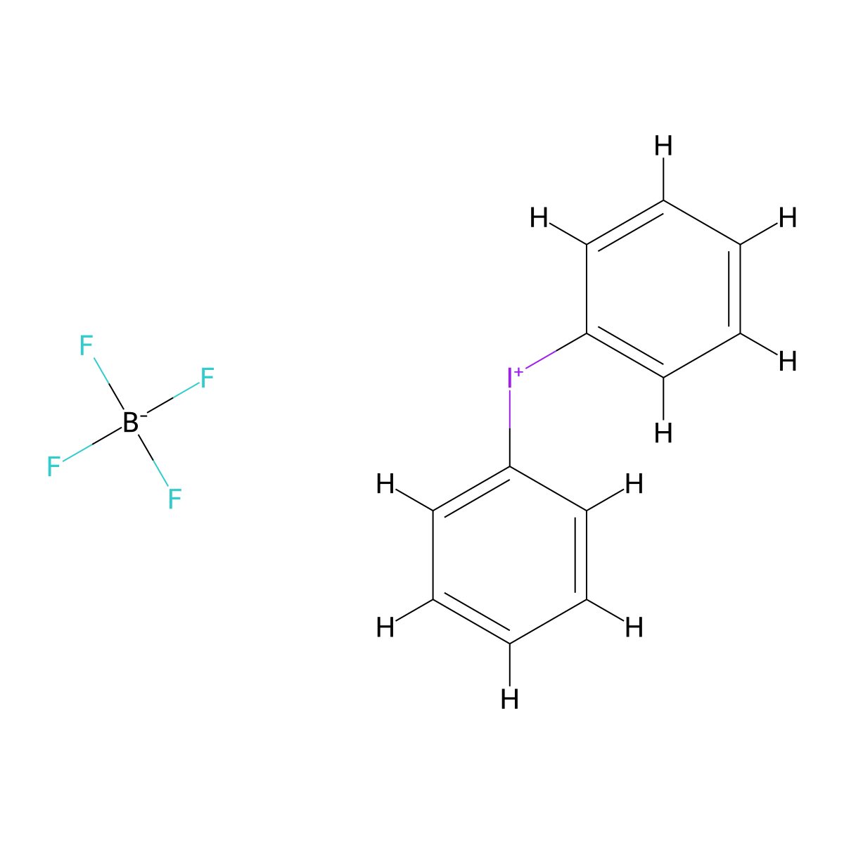 Diphenyliodonium Tetrafluoroborate molecular structure, CAS 313-39-3