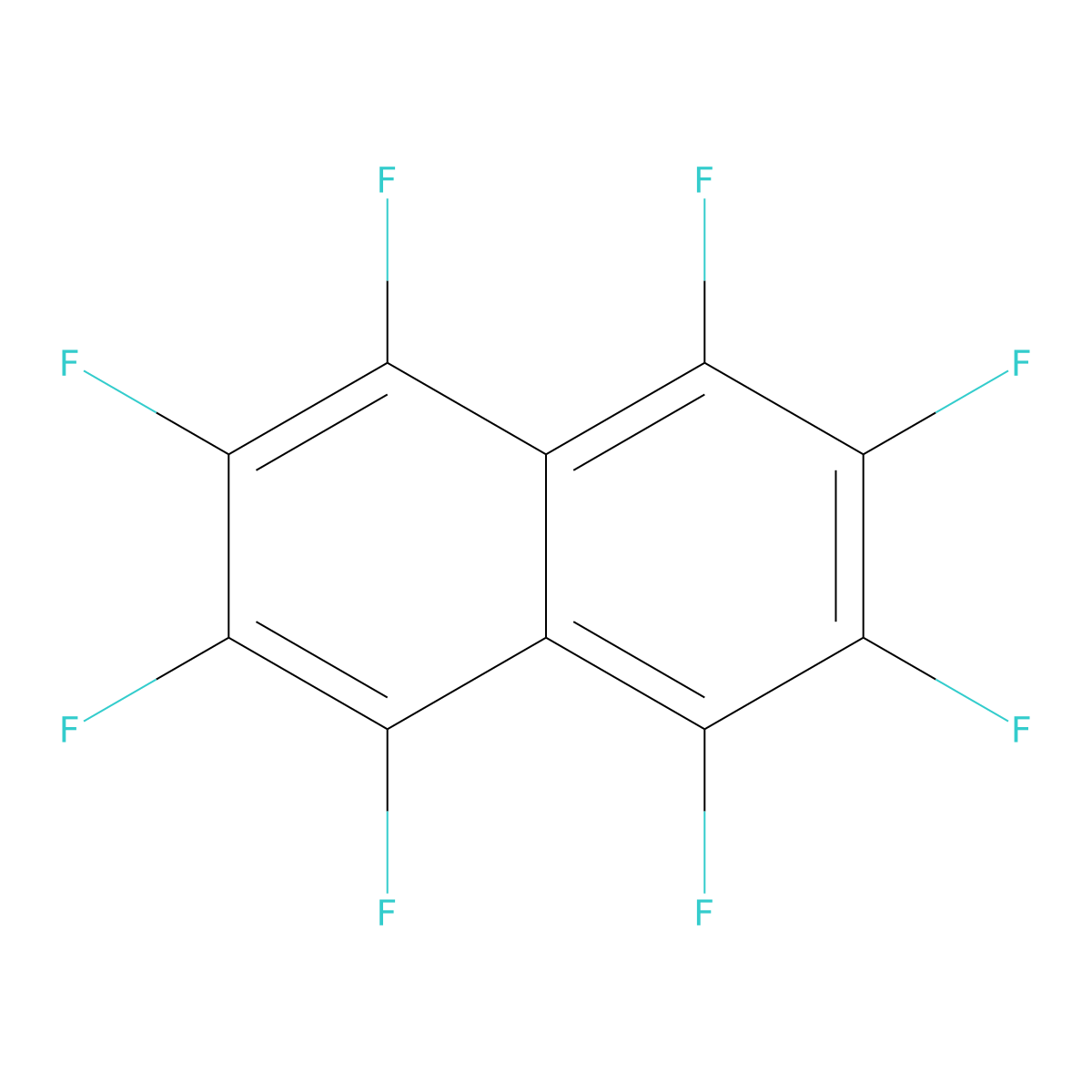 Octafluoronaphthalene molecular structure, CAS 313-72-4