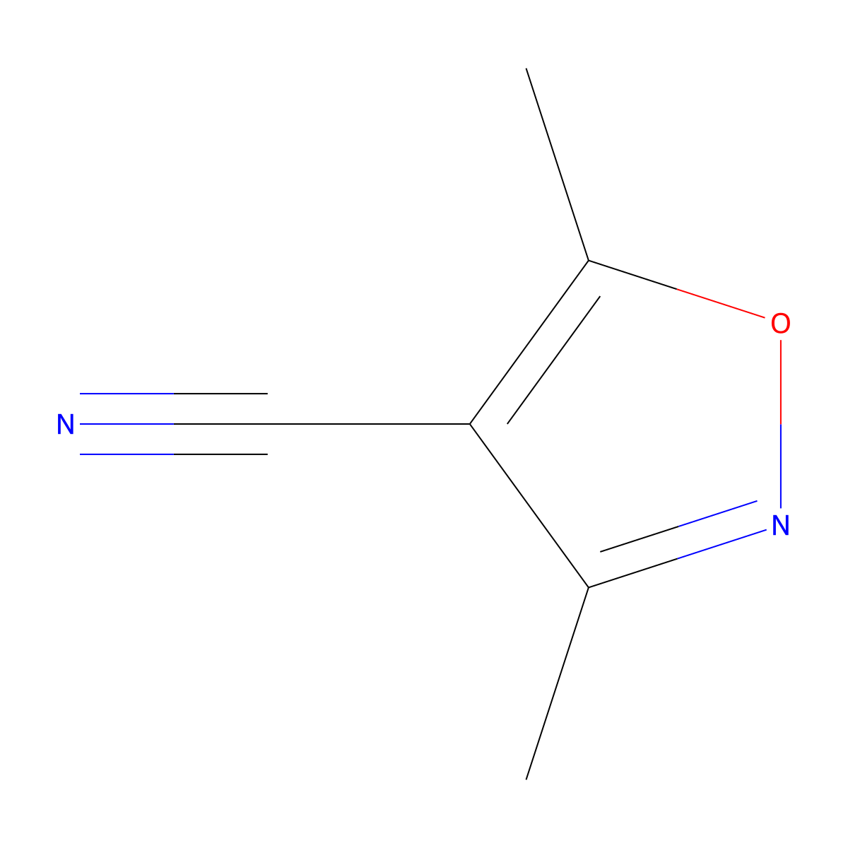 3,5-Dimethylisoxazole-4-carbonitrile molecular structure, CAS 31301-46-9