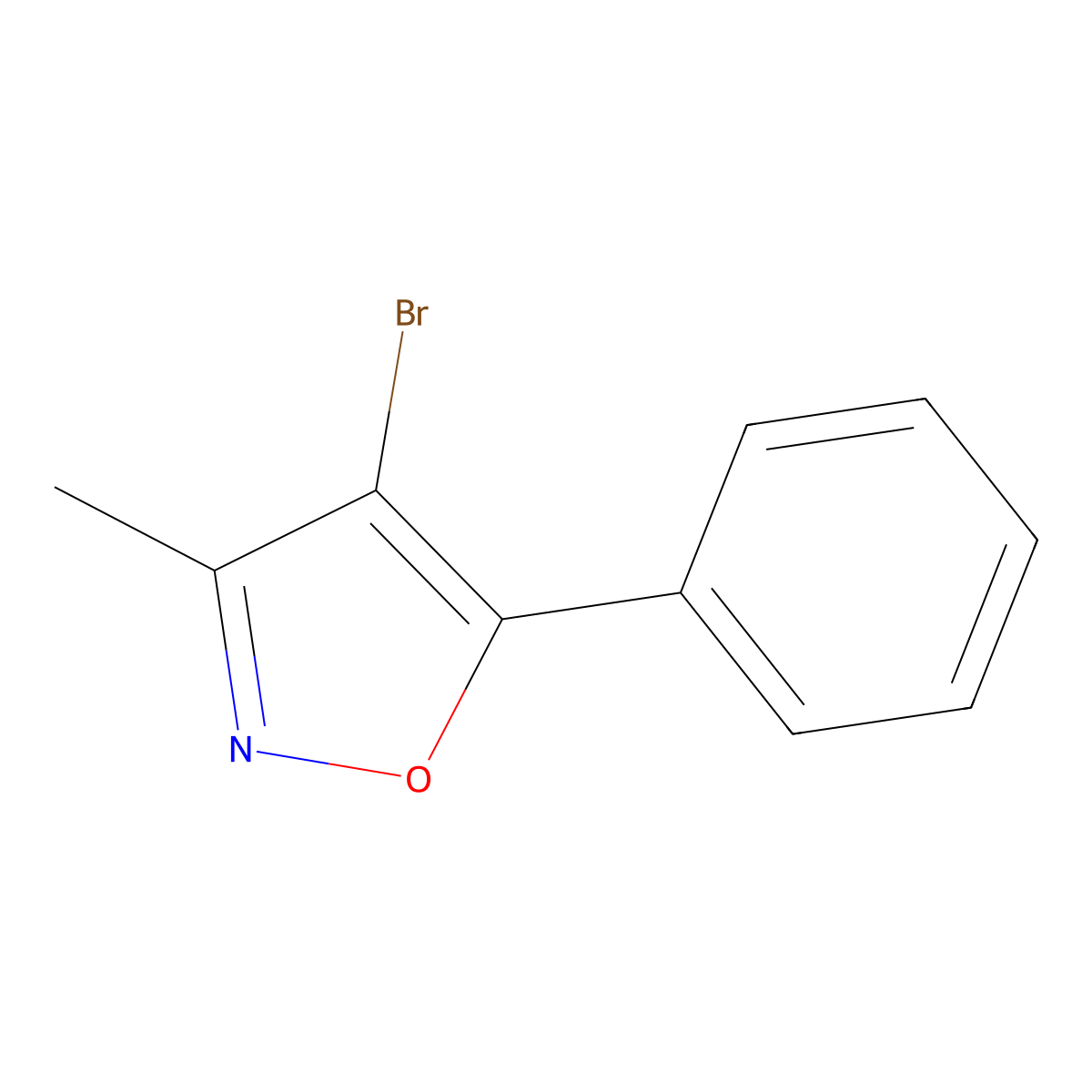 4-Bromo-3-methyl-5-phenyl-1,2-oxazole molecular structure, CAS 31301-50-5