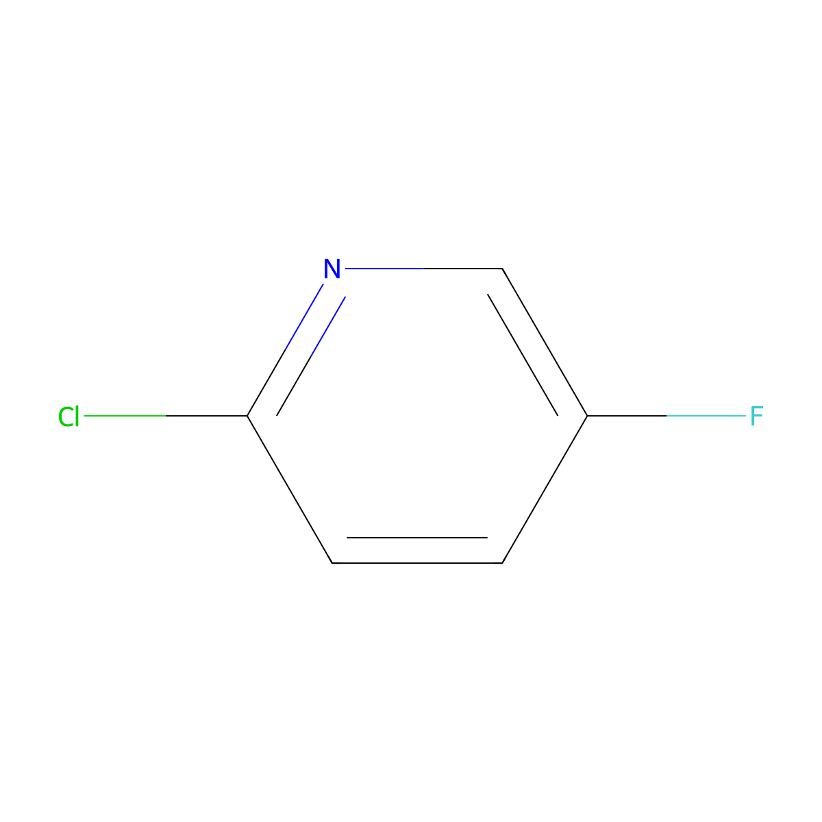 2-Chloro-5-fluoropyridine molecular structure, CAS 31301-51-6