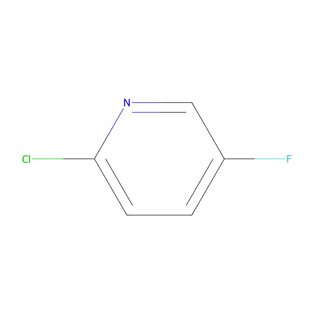 2-Chloro-5-fluoropyridine molecular structure, CAS 31301-51-6