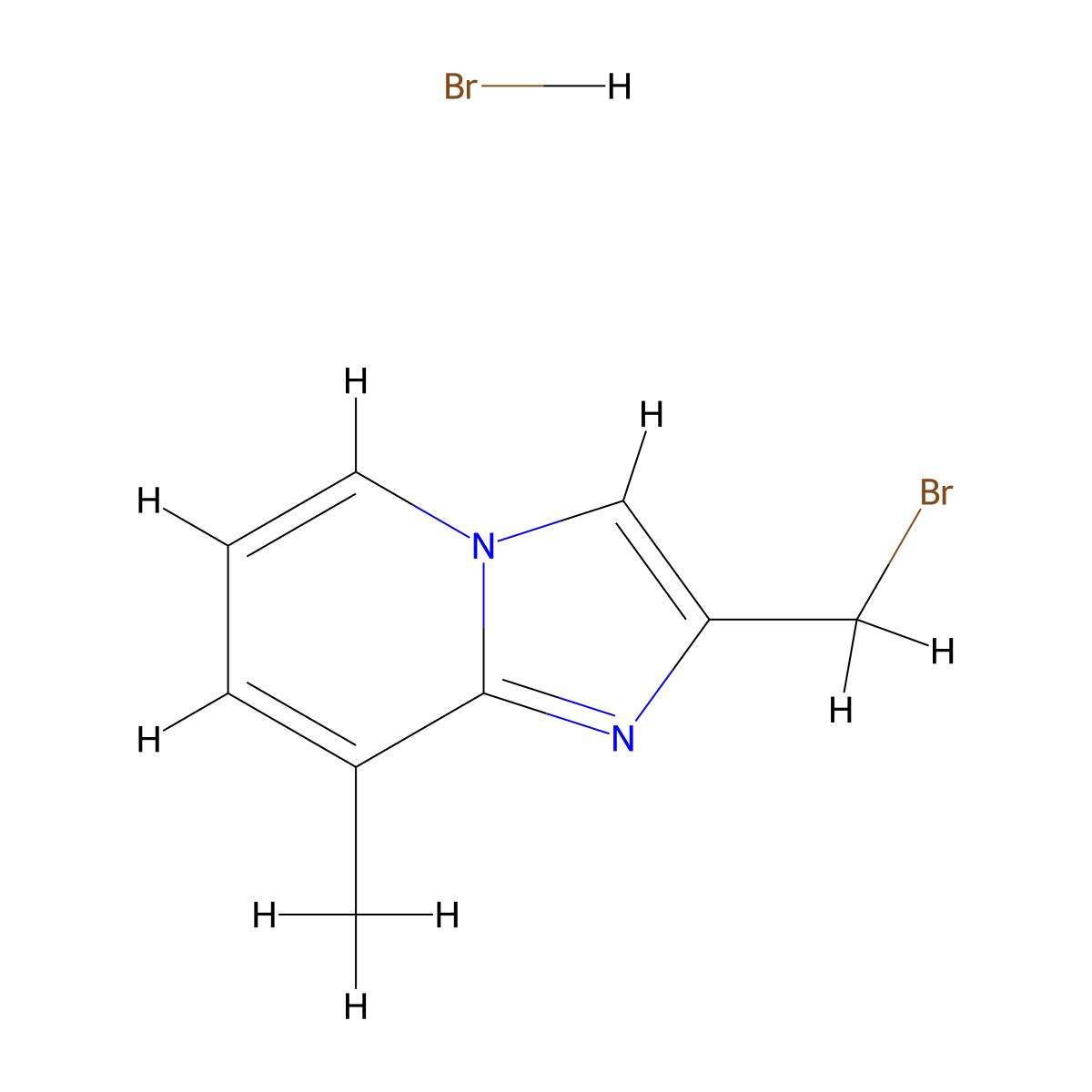 2-(Bromomethyl)-8-methylimidazo[1,2-a]pyridine hydrobromide molecular structure, CAS 313048-95-2