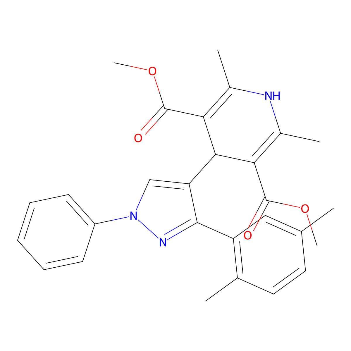 dimethyl 4-[3-(2,5-dimethylphenyl)-1-phenyl-1H-pyrazol-4-yl]-2,6-dimethyl-1,4-dihydropyridine-3,5-dicarboxylate molecular structure, CAS 313049-86-4