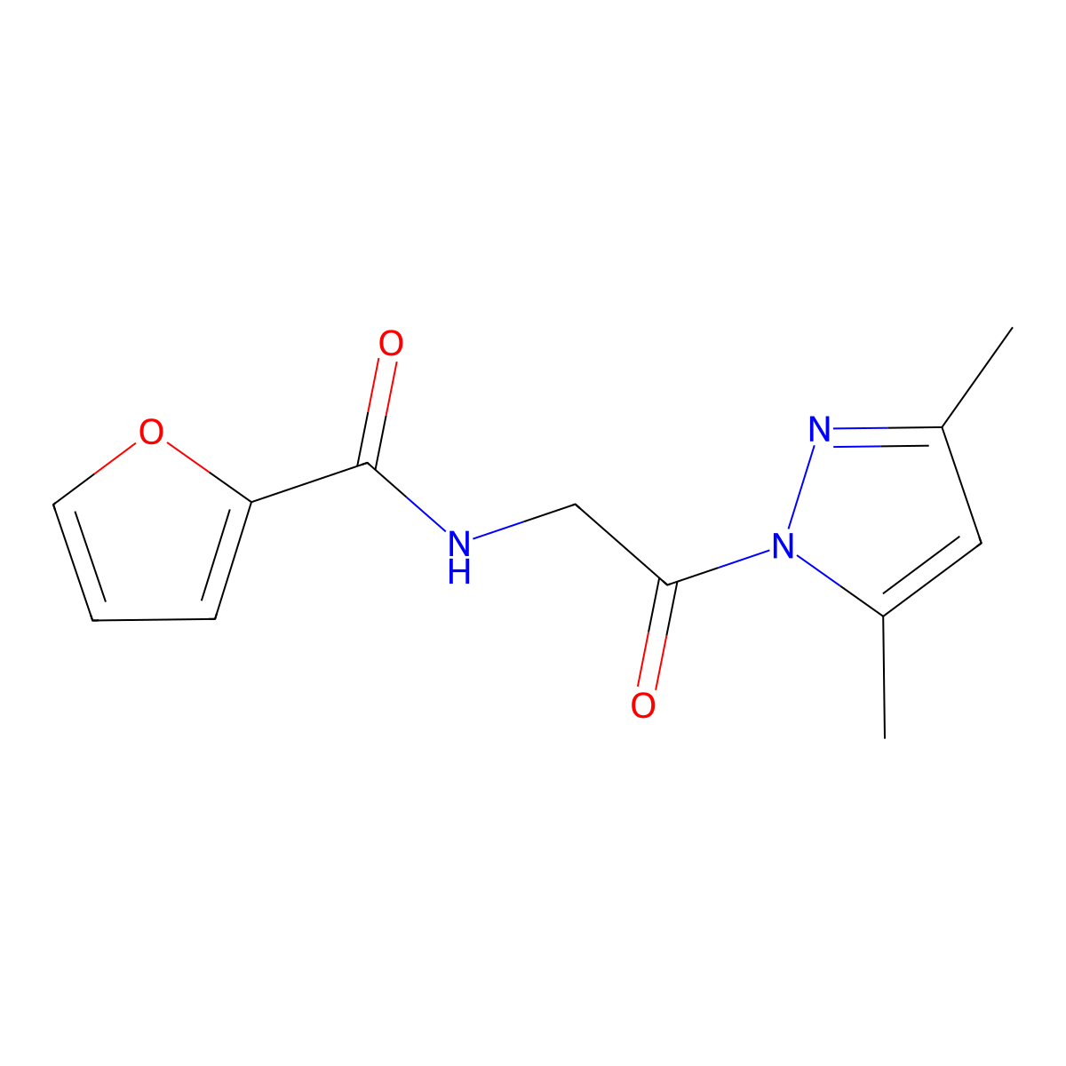 N-[2-(3,5-dimethylpyrazol-1-yl)-2-oxoethyl]furan-2-carboxamide molecular structure, CAS 313050-02-1