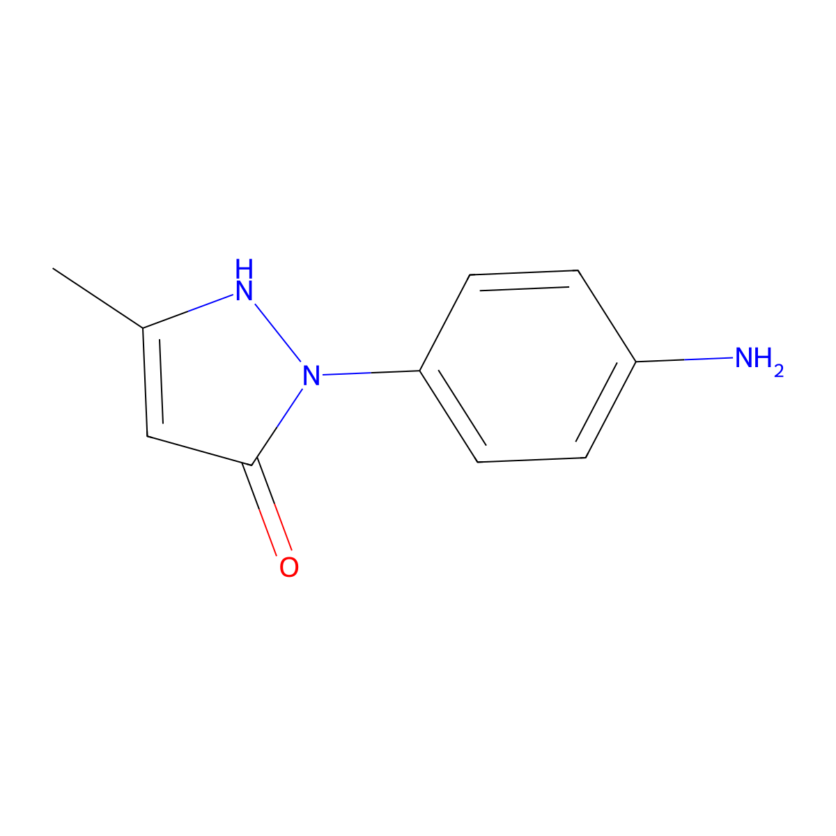 1-(4-aminophenyl)-3-methyl-1H-pyrazol-5-ol molecular structure, CAS 313050-25-8