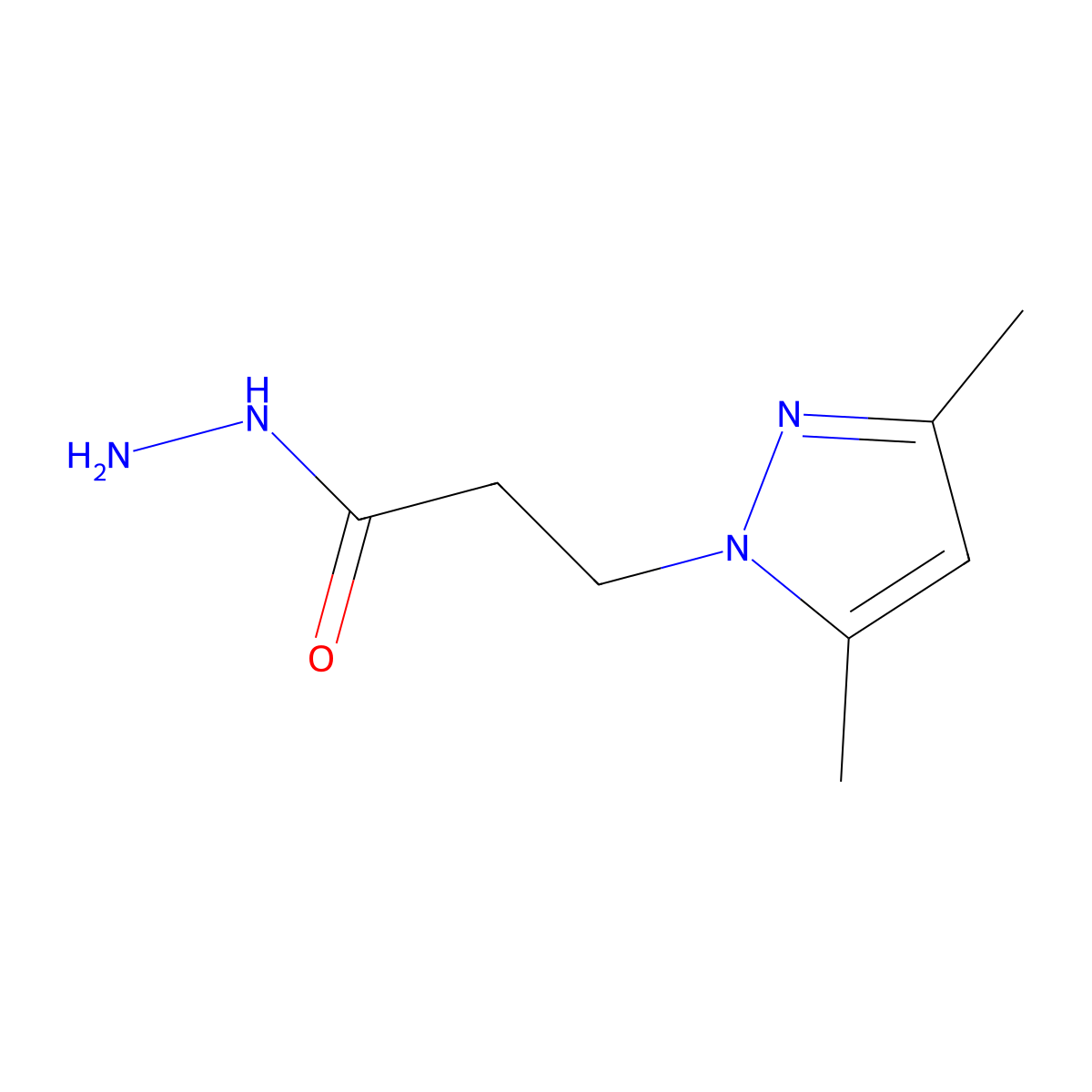 3-(3,5-dimethyl-1H-pyrazol-1-yl)propanohydrazide molecular structure, CAS 313050-27-0