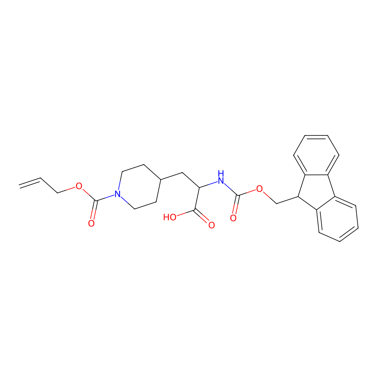 a-[[Fmoc]amino]-1-[alloc]-(aS)-4-piperidinepropanoic Acid molecular structure, CAS 313052-03-8