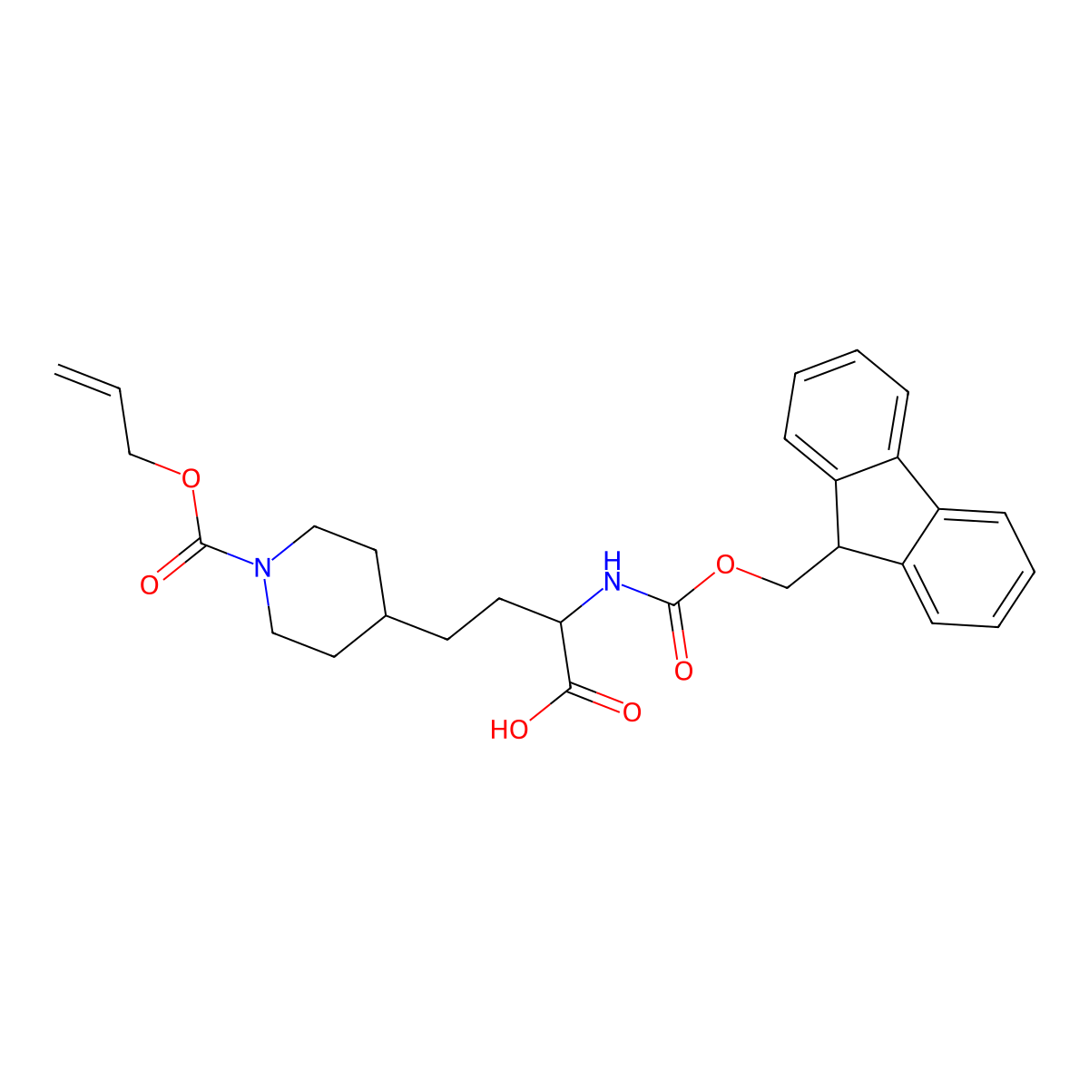 (S)-alpha-(Fmoc-amino)-1-(Alloc)-4-piperidinebutanoic Acid molecular structure, CAS 313052-17-4
