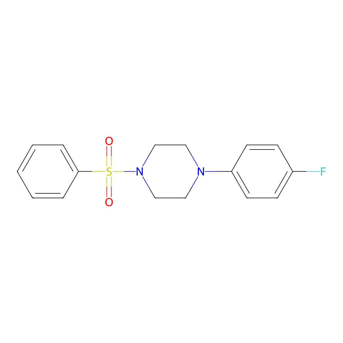 1-(Benzenesulfonyl)-4-(4-fluorophenyl)piperazine molecular structure, CAS 313058-24-1