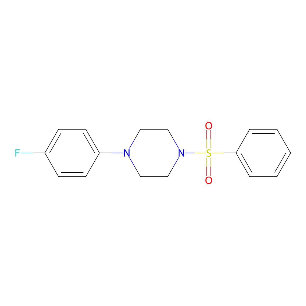 1-(Benzenesulfonyl)-4-(4-fluorophenyl)piperazine molecular structure, CAS 313058-24-1