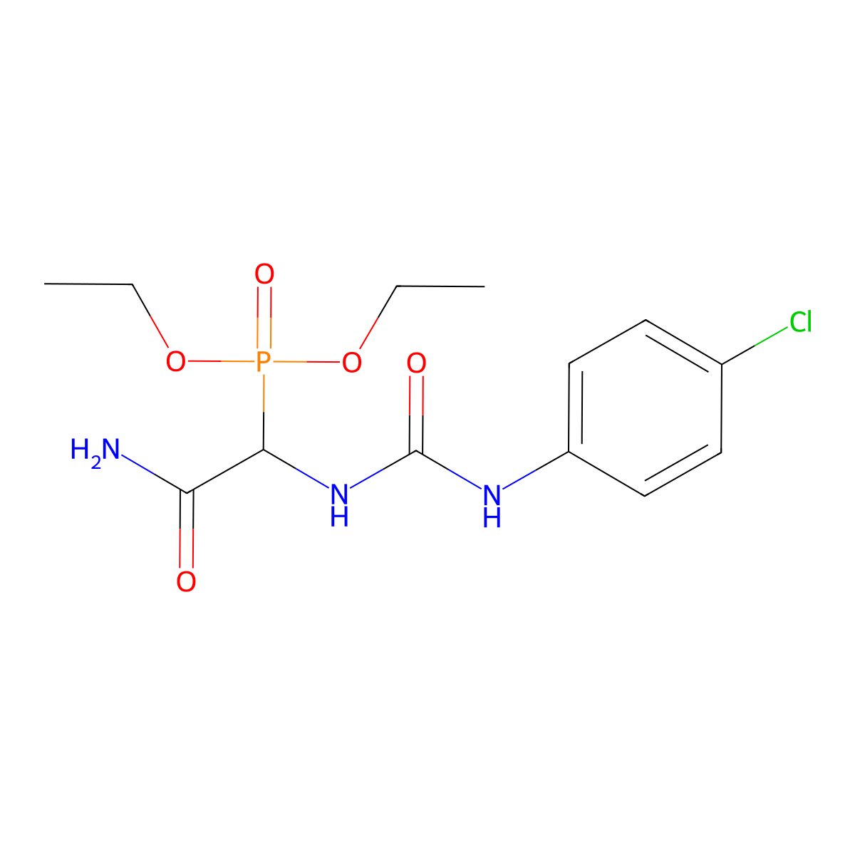 2-[(4-Chlorophenyl)carbamoylamino]-2-diethoxyphosphorylacetamide molecular structure, CAS 313062-64-5