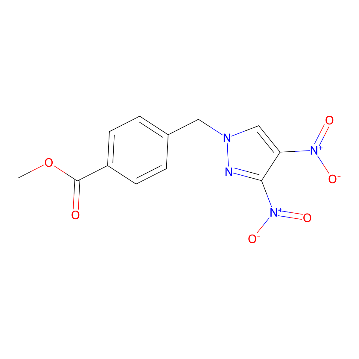 methyl 4-[(3,4-dinitro-1H-pyrazol-1-yl)methyl]benzoate molecular structure, CAS 313062-84-9