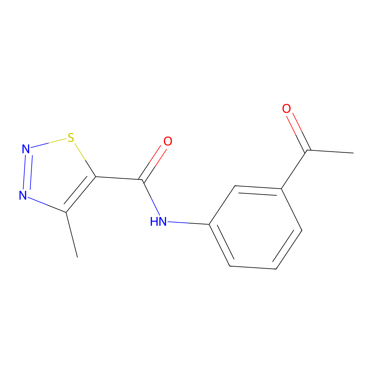 N-(3-acetylphenyl)-4-methyl-1,2,3-thiadiazole-5-carboxamide molecular structure, CAS 313063-11-5