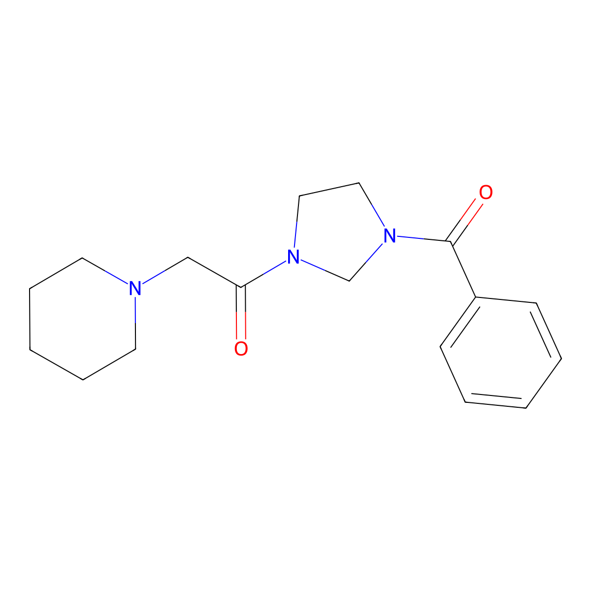 1-(3-Benzoylimidazolidin-1-yl)-2-piperidin-1-ylethanone molecular structure, CAS 313067-18-4