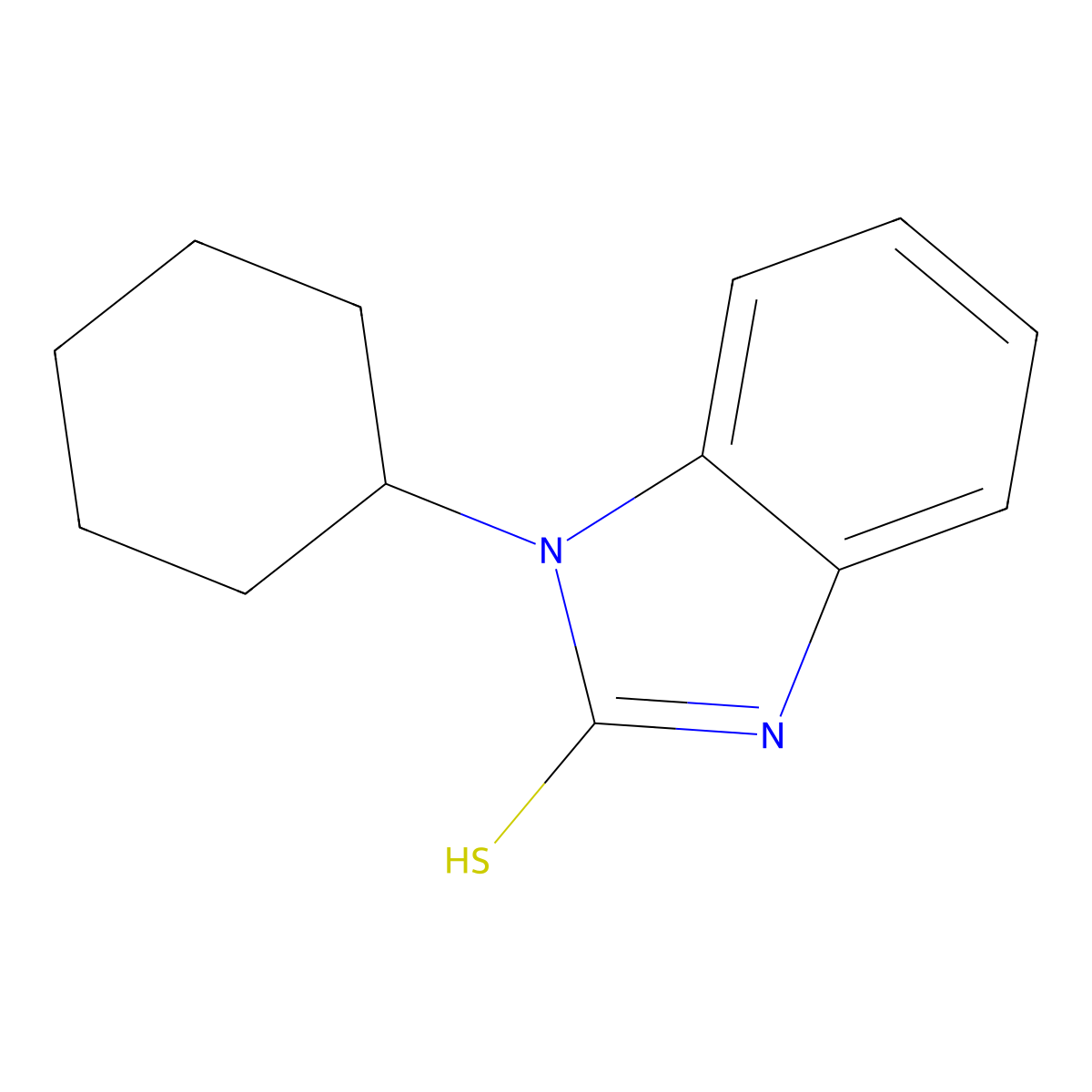 1-cyclohexyl-1H-benzimidazole-2-thiol molecular structure, CAS 313067-44-6