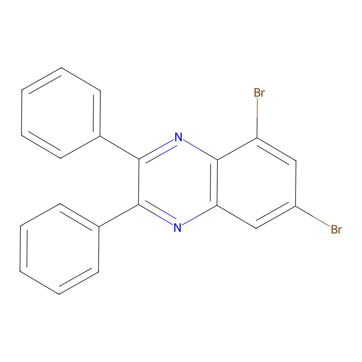 5,7-Dibromo-2,3-diphenylquinoxaline molecular structure, CAS 313067-47-9
