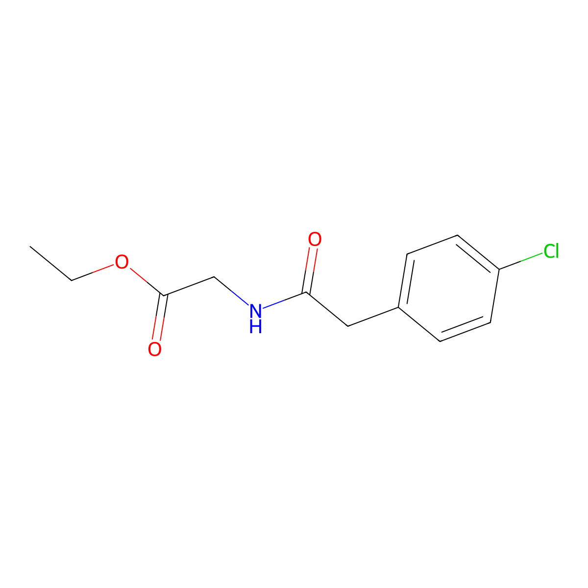 Ethyl 2-[2-(4-chlorophenyl)acetamido]acetate molecular structure, CAS 313067-48-0