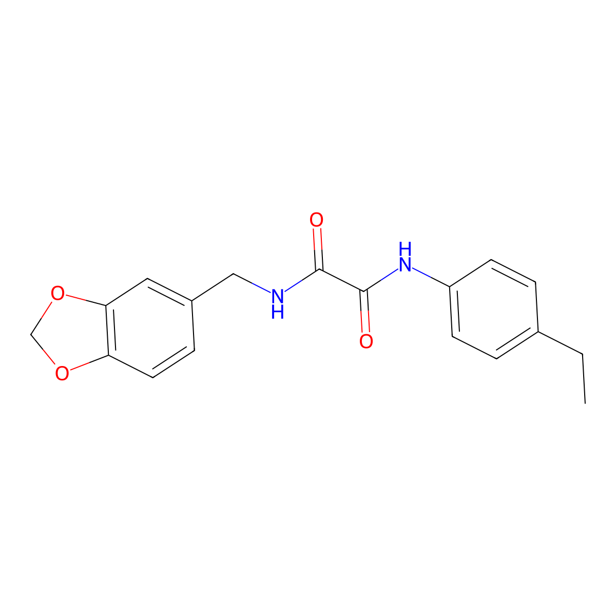 N-(1,3-benzodioxol-5-ylmethyl)-N'-(4-ethylphenyl)oxamide molecular structure, CAS 313067-56-0