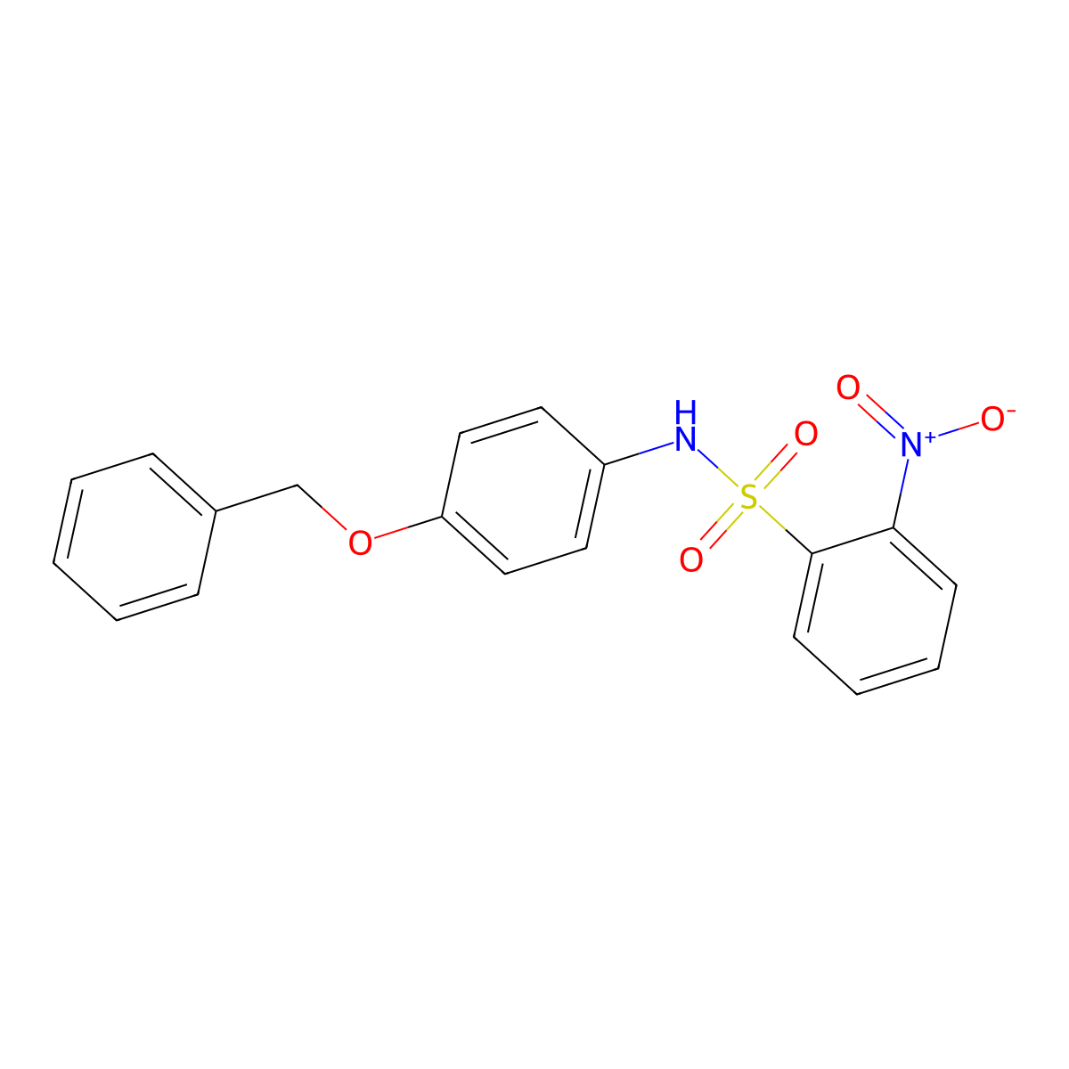 2-nitro-N-(4-phenylmethoxyphenyl)benzenesulfonamide molecular structure, CAS 313067-82-2