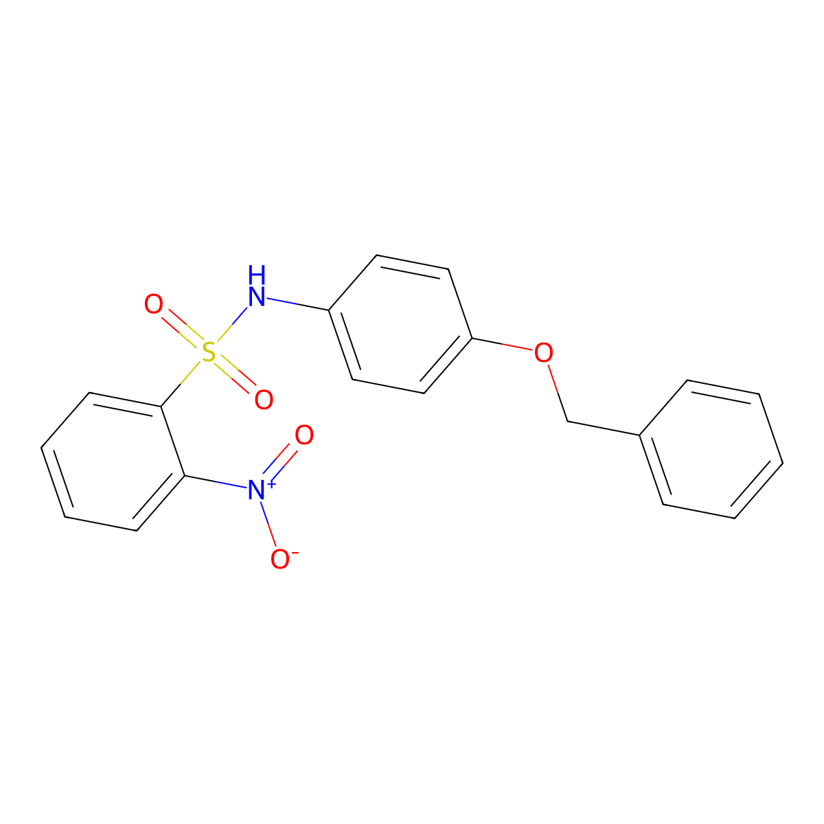 2-nitro-N-(4-phenylmethoxyphenyl)benzenesulfonamide molecular structure, CAS 313067-82-2