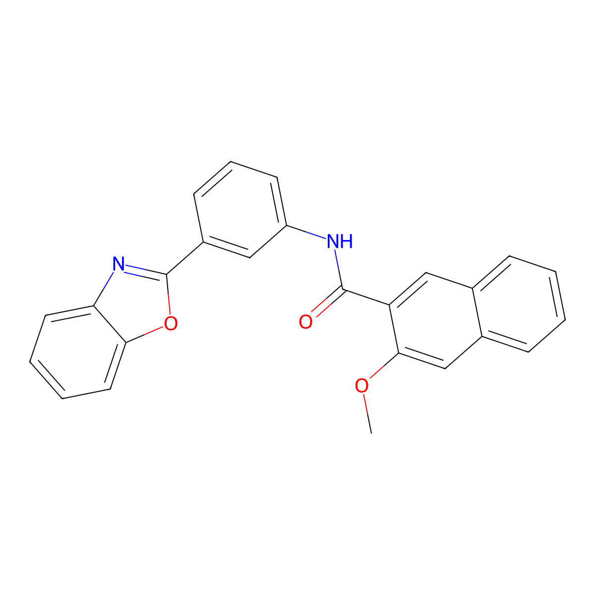 N-[3-(1,3-benzoxazol-2-yl)phenyl]-3-methoxynaphthalene-2-carboxamide molecular structure, CAS 313068-04-1