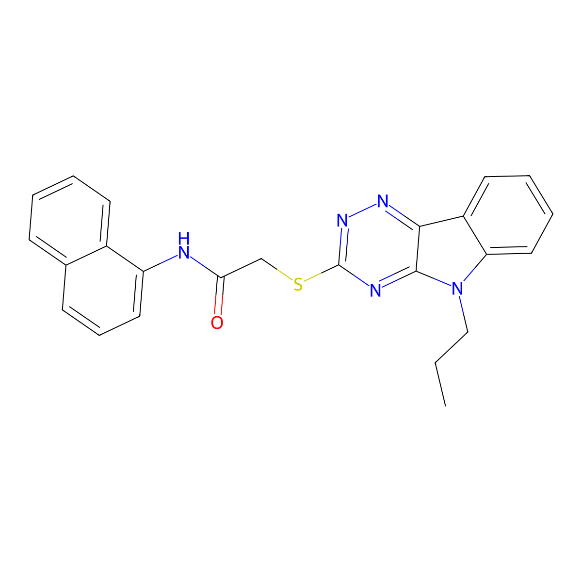 N-naphthalen-1-yl-2-[(5-propyl-[1,2,4]triazino[5,6-b]indol-3-yl)sulfanyl]acetamide molecular structure, CAS 313069-00-0