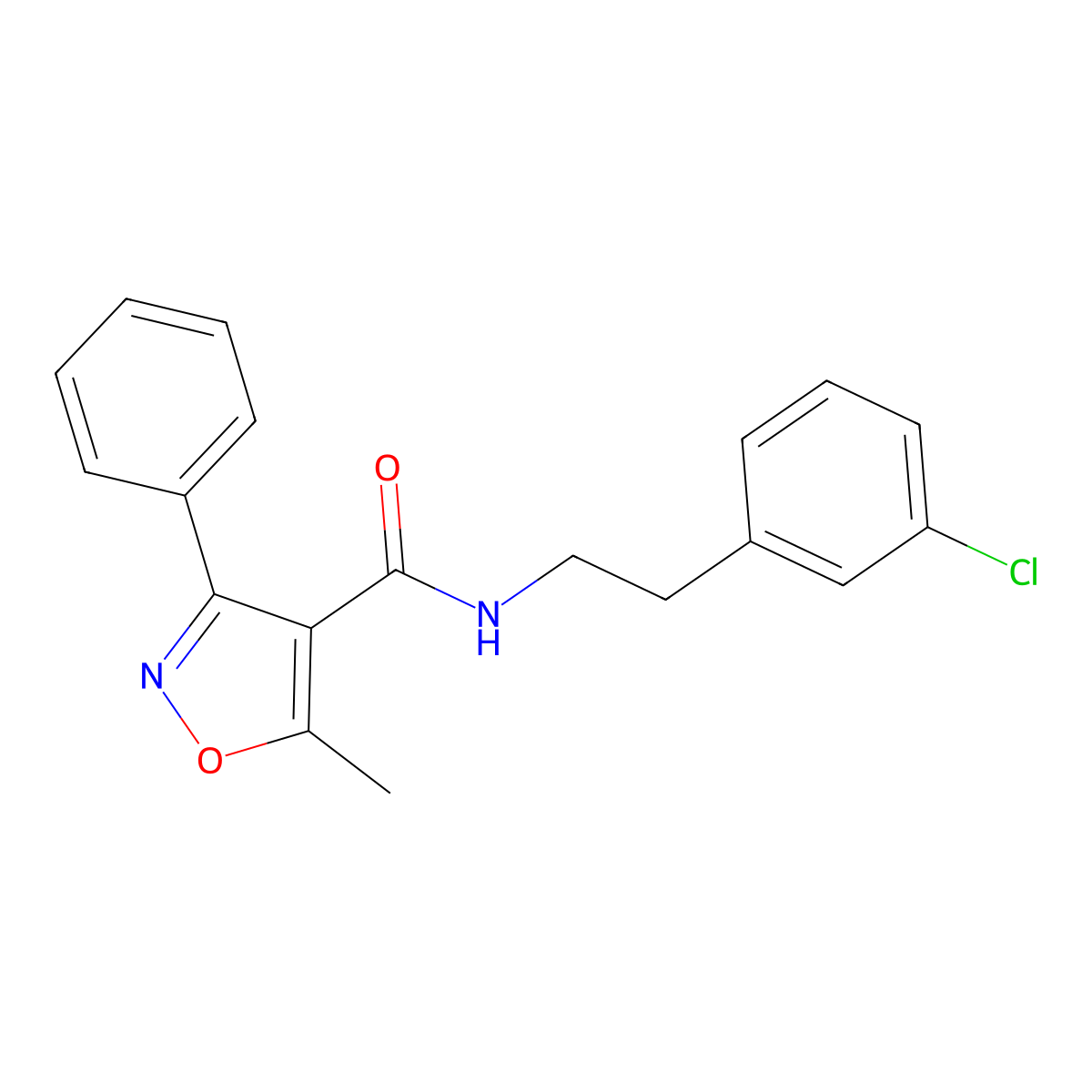 N-[2-(3-chlorophenyl)ethyl]-5-methyl-3-phenyl-1,2-oxazole-4-carboxamide molecular structure, CAS 313069-10-2