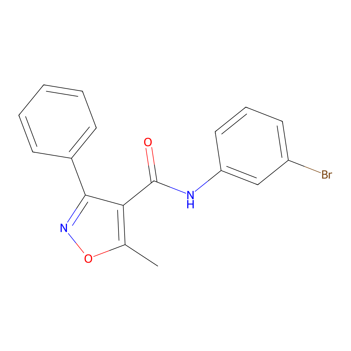 N-(3-bromophenyl)-5-methyl-3-phenyl-1,2-oxazole-4-carboxamide molecular structure, CAS 313069-13-5