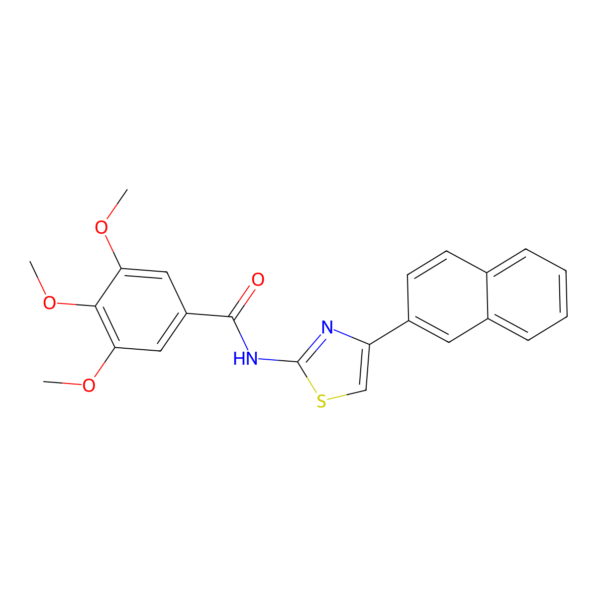 3,4,5-trimethoxy-N-[4-(naphthalen-2-yl)-1,3-thiazol-2-yl]benzamide molecular structure, CAS 313069-22-6