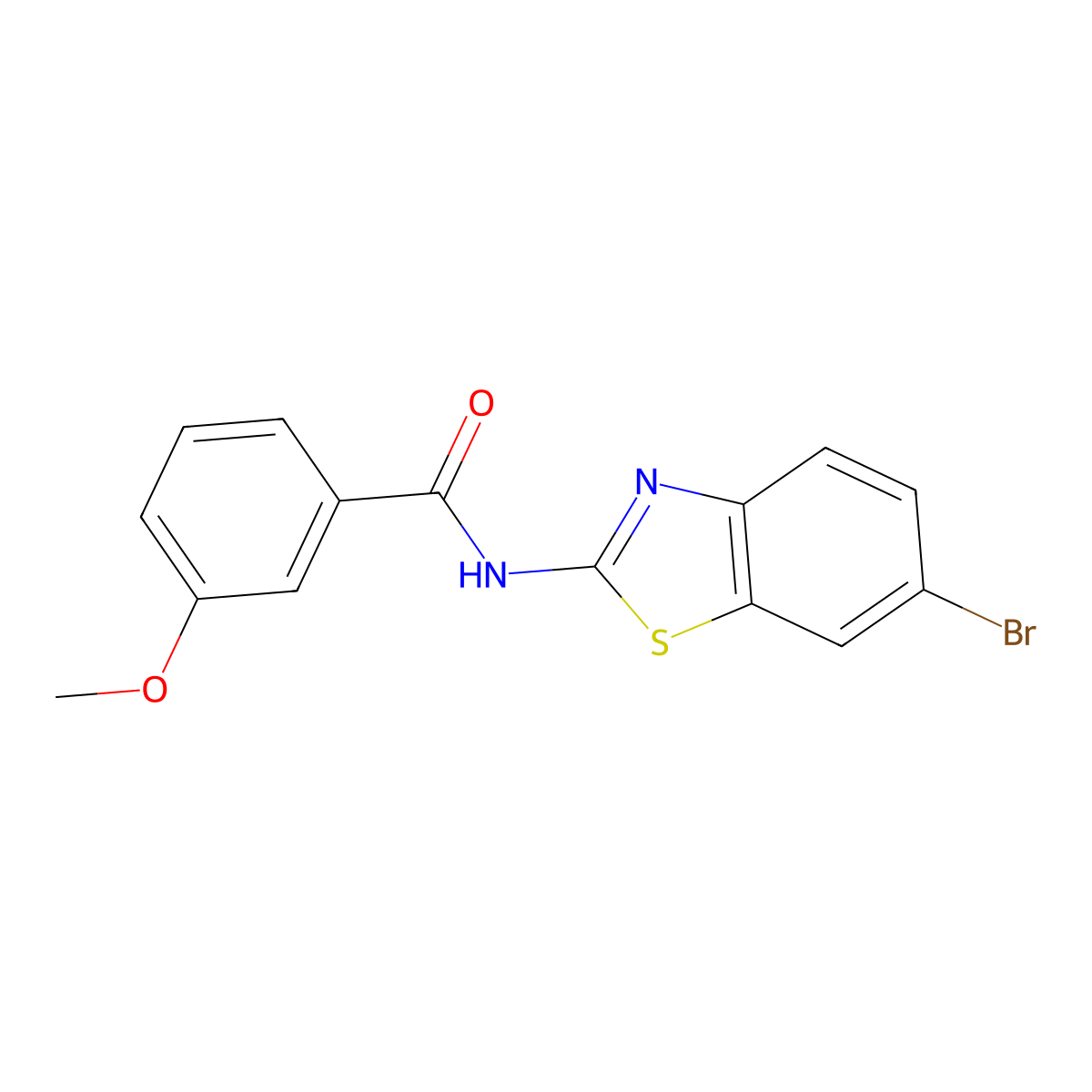 N-(6-bromo-1,3-benzothiazol-2-yl)-3-methoxybenzamide molecular structure, CAS 313069-23-7