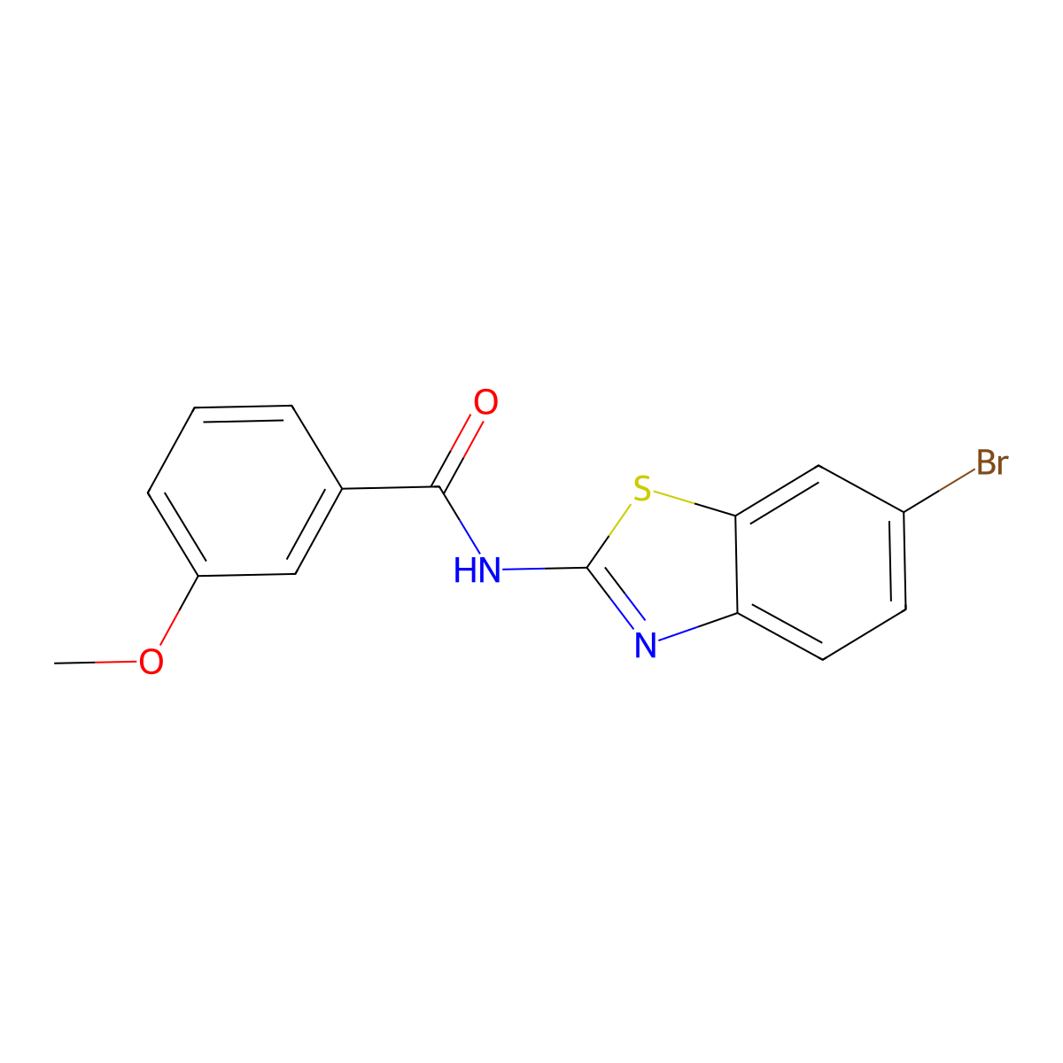 N-(6-bromo-1,3-benzothiazol-2-yl)-3-methoxybenzamide molecular structure, CAS 313069-23-7