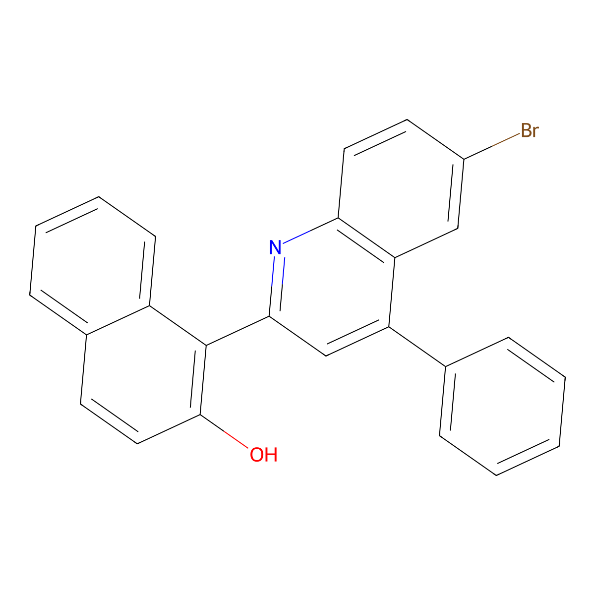 1-(6-Bromo-4-phenylquinolin-2-yl)naphthalen-2-ol molecular structure, CAS 313069-28-2