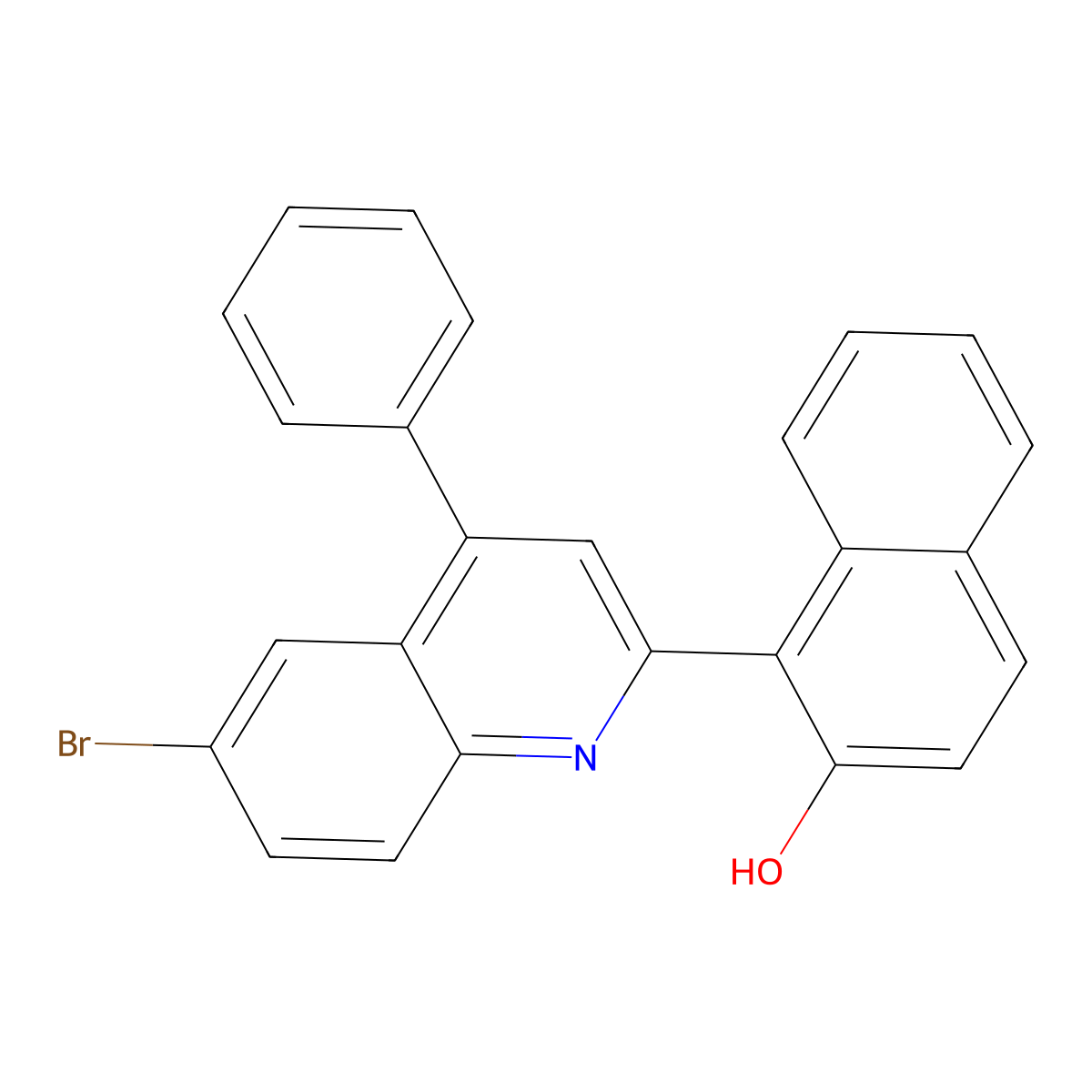 1-(6-Bromo-4-phenylquinolin-2-yl)naphthalen-2-ol molecular structure, CAS 313069-28-2